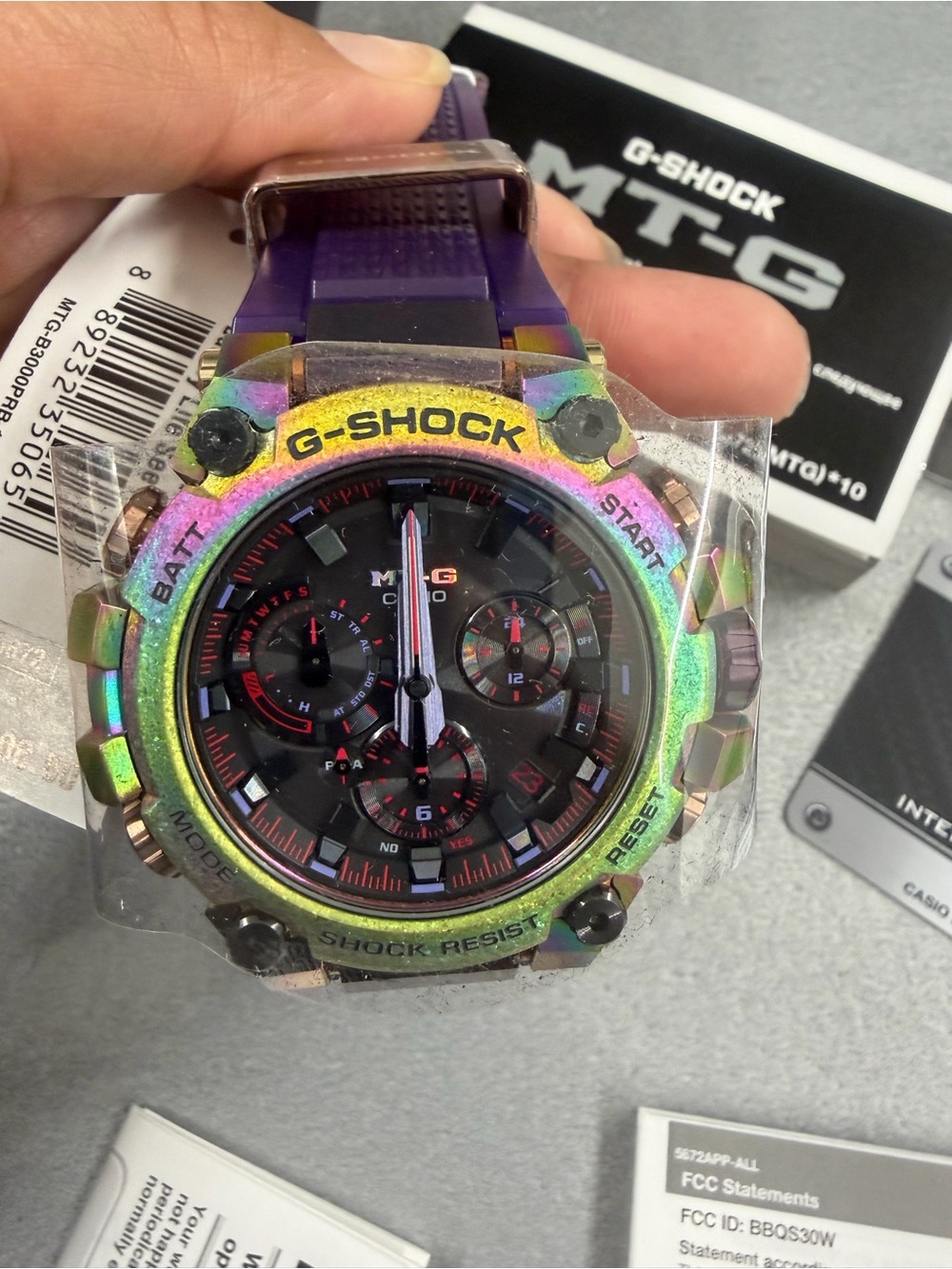 G-Shock MT-G Iridescent Bezel with Purple Strap Men’s Watch